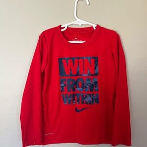 Nike Kids Red Long Sleeve Shirt